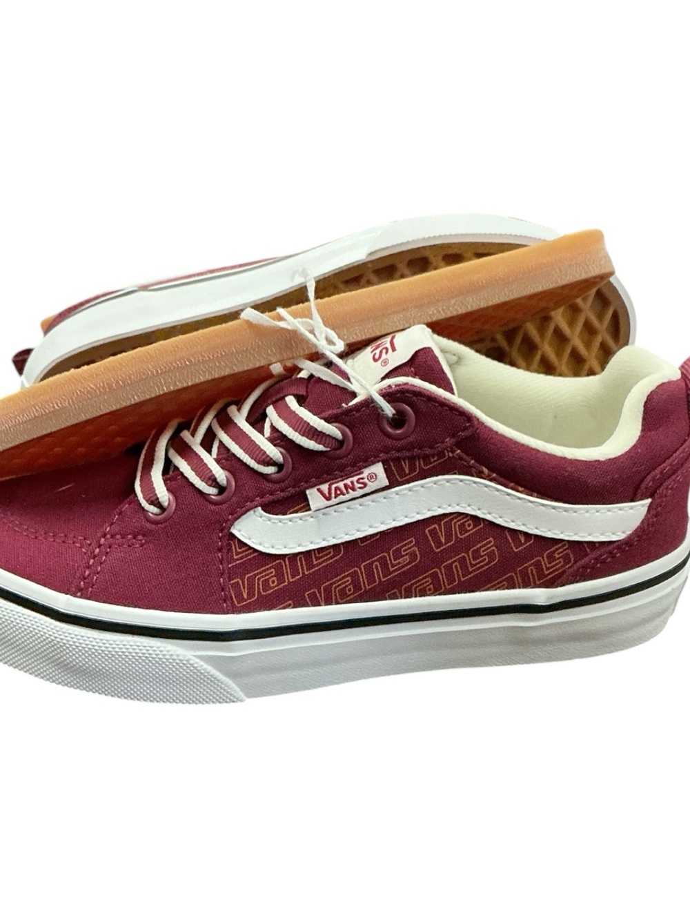Vans Kids Old Skool Sneakers in Burgundy with White Stripe